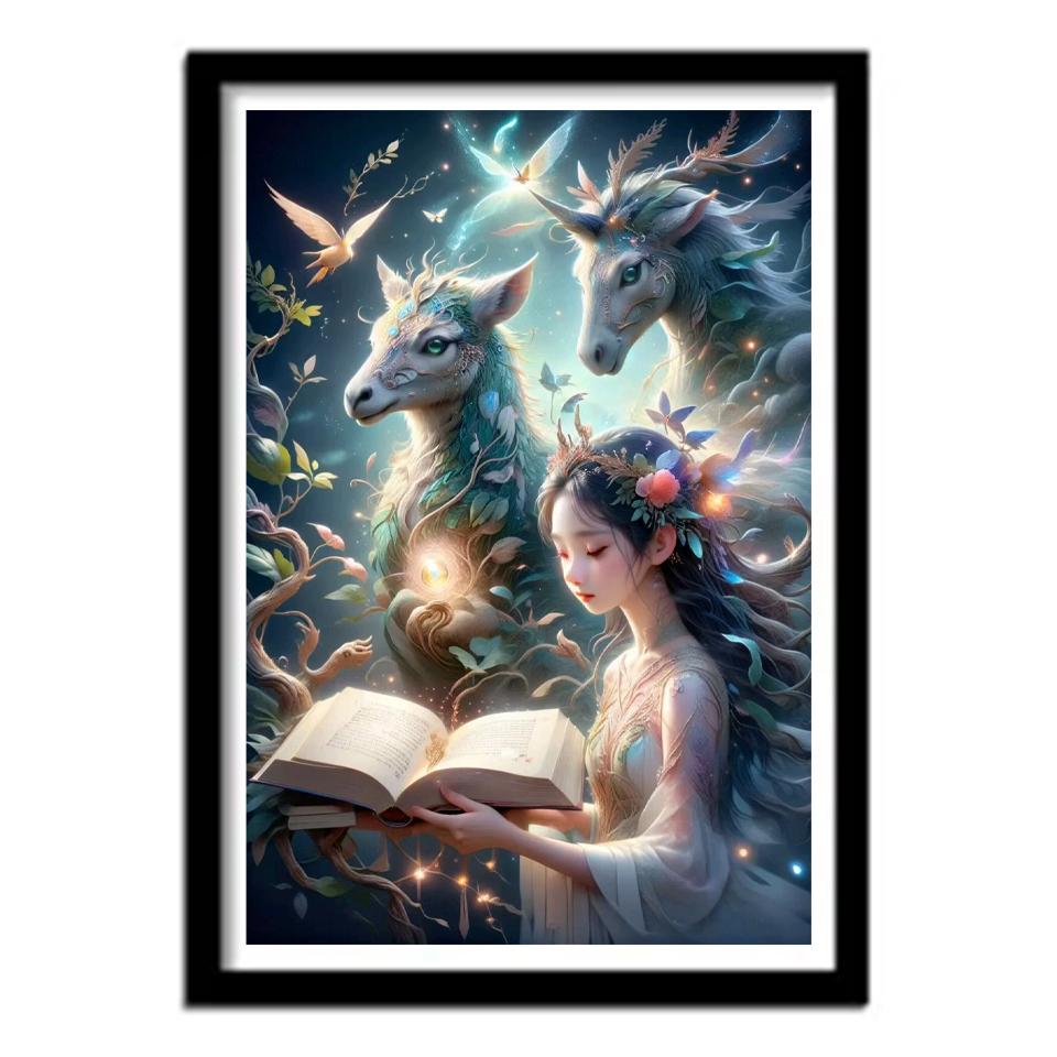 DiY 5D Diamond Painting Magic Book Cross Embroidery Set Dream Scenery Animal Diamond Embroidery Fairy Home Decoration Gift