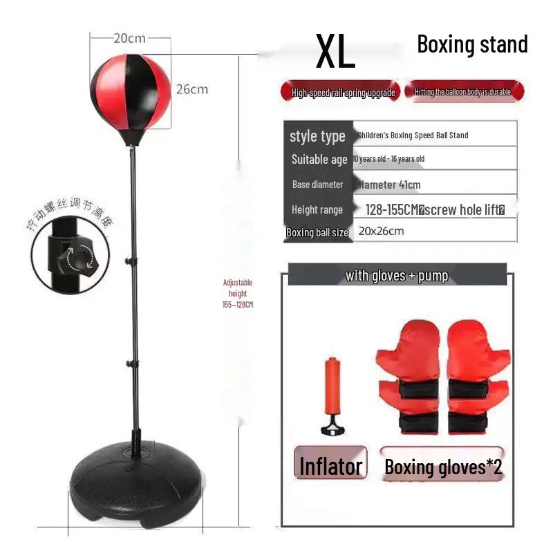 Set de Box Viteză Multifuncțional pentru Copii: Sac de box vertical, Tumbler gonflabil și Mănuși.