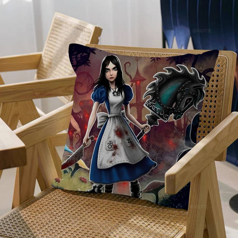 Game A-Alice Madness Returns 45*45cm Cushion Cover Pillow Cover Decor Pillowcase Home Pillowcase For Couch Pillow