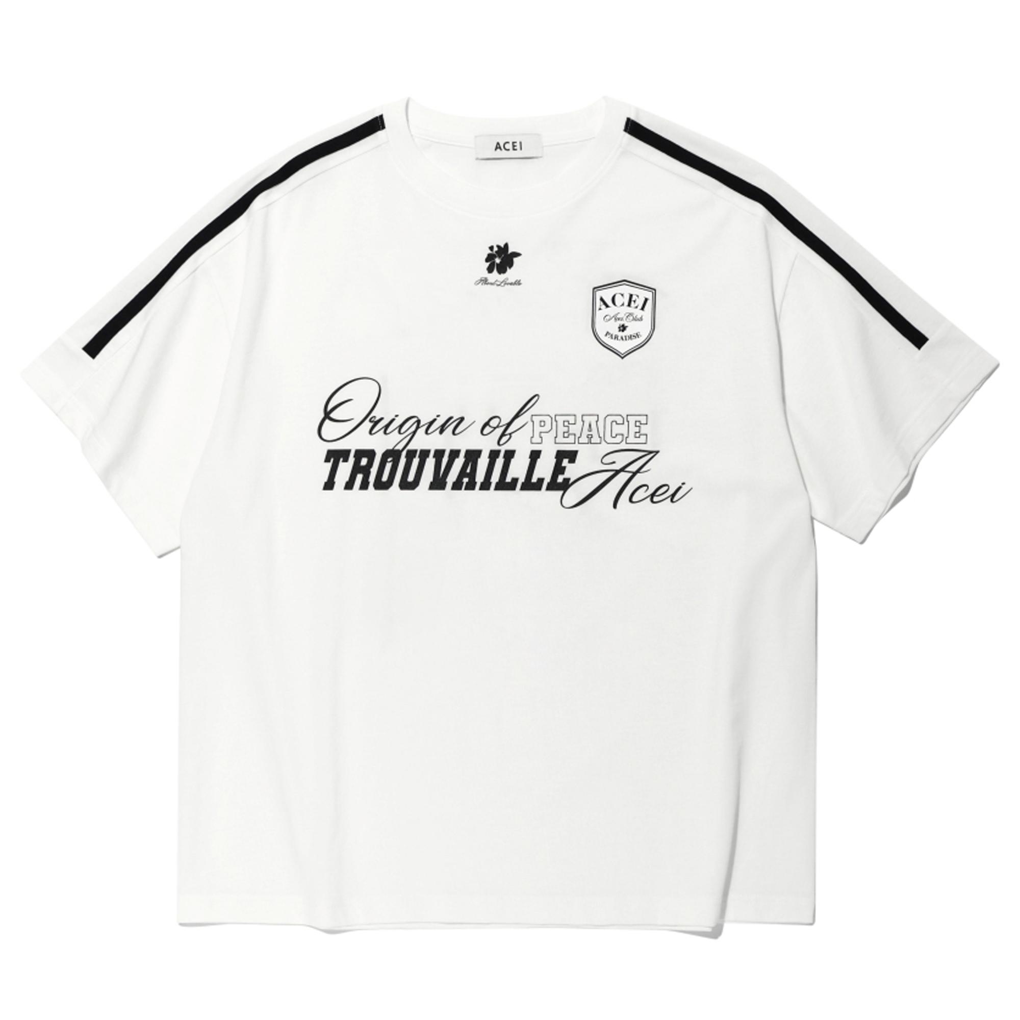 Asei Varsity Script Print T-Shirt (Uni) Wht S