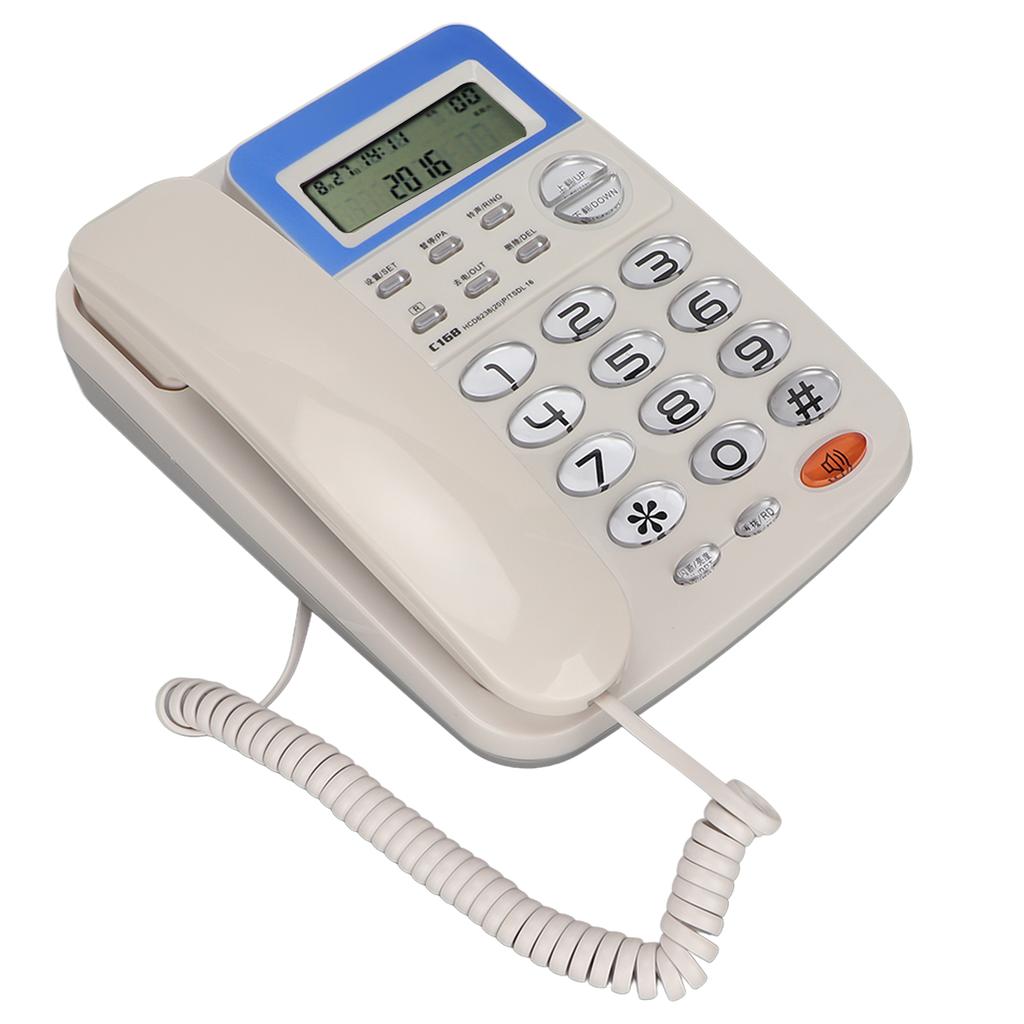 W168 Corded Telephone Caller ID Landline Phone with LCD Screen for Home Office Hotel