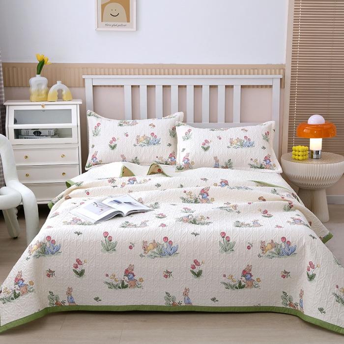Cotton Multifunctional Bed Cover 3PCS Bed Cover Four Seasons Universal Cotton Fabric Simple Printing