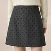 Woolen Polka Dot High-Waisted A-Line Skirt - Petite Hip-Hugging Style for Women, Autumn/Winter 2025