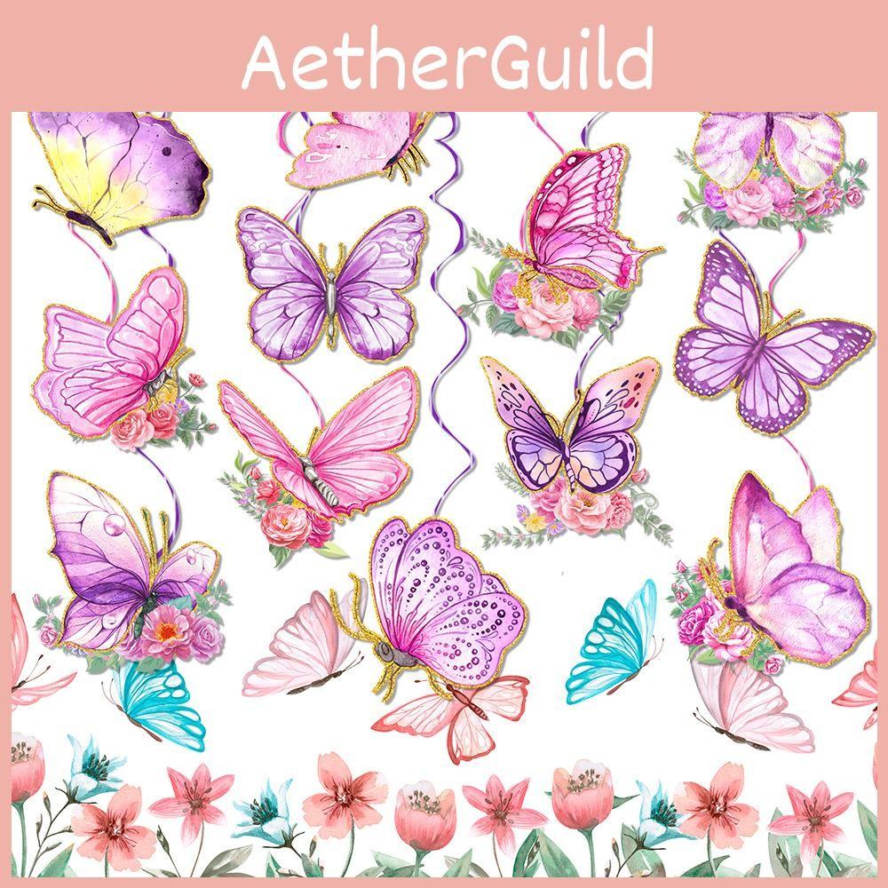 Paper Elegant Butterfly Spiral Pendant For Event Backdrop And Party Decorations