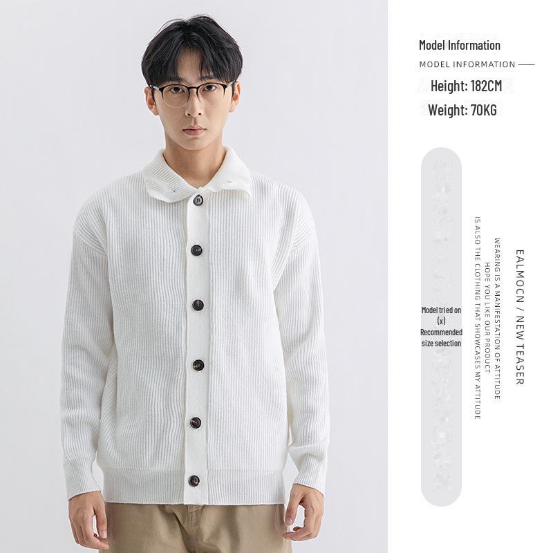 Yimeng Men's Winter High-End Long Sleeve Casual Knitted Sweater Jacket