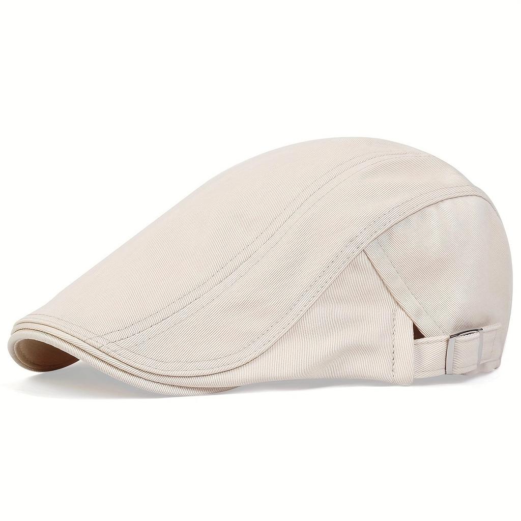 1pc Forward Hat Solid Color Retro British Style Newspaper Hat for Men and Women Simple Versatile Literary Beret for Daily Wear