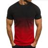 Spring new European and American men's casual sports fashion D gradual change short-sleeved crew neck T-shirt men