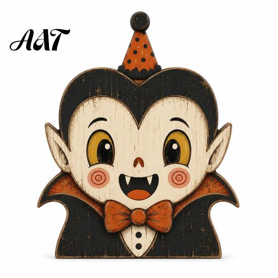 Vintage Style Desktop Ornaments Halloween Tiered Tray Decorations, Wooden Tabletop Ornaments, Centerpiece Rustic Farmhouse Holiday Decor