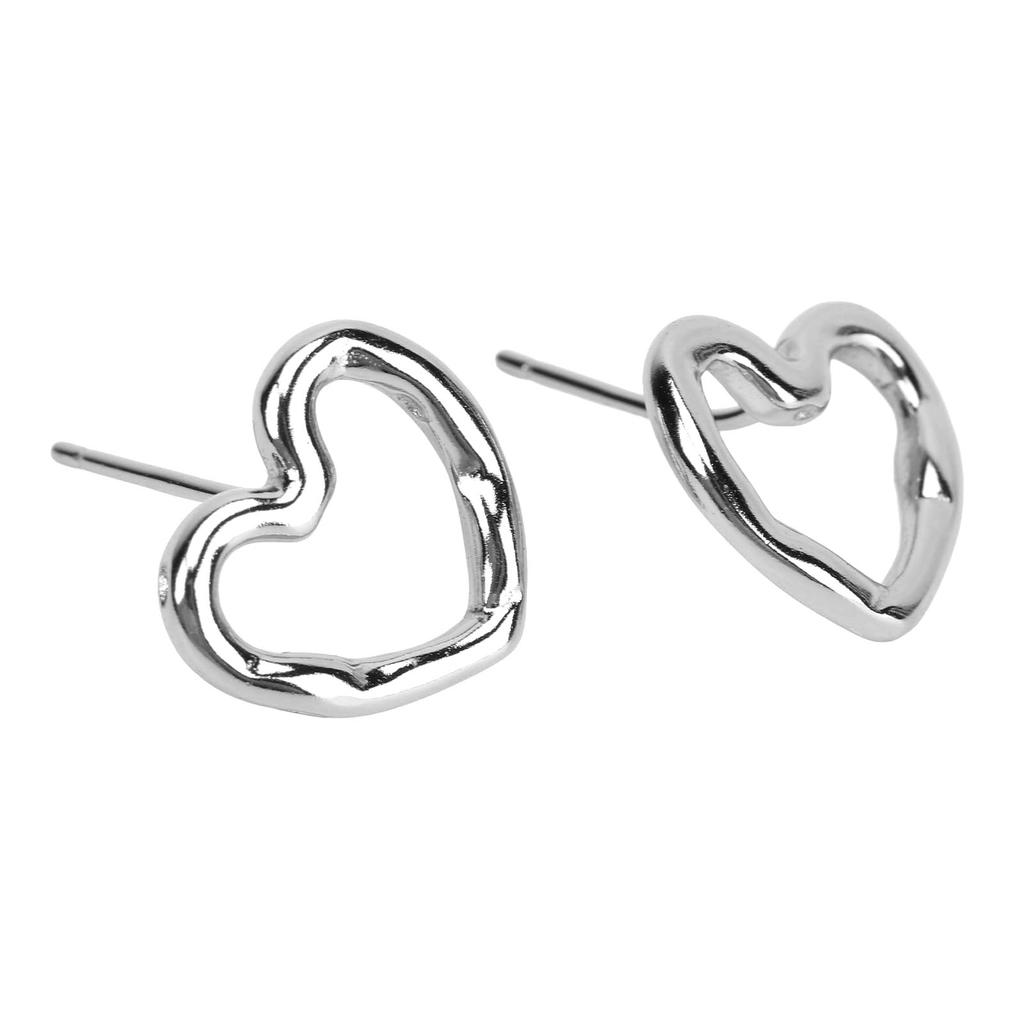 Ear Studs Hollow Heart Shape Exquisite Fashionable Versatile Stud Earrings for Daily Dating Work