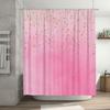 Luxury Gradient Pink Gold Foil Shower Curtain Waterproof Decorative Bath Room Home Decoration Size Customizable