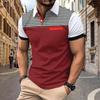 Men's Summer Striped Printed Casual Short Sleeved Polo Shirt Men's Casual Polo Shirt