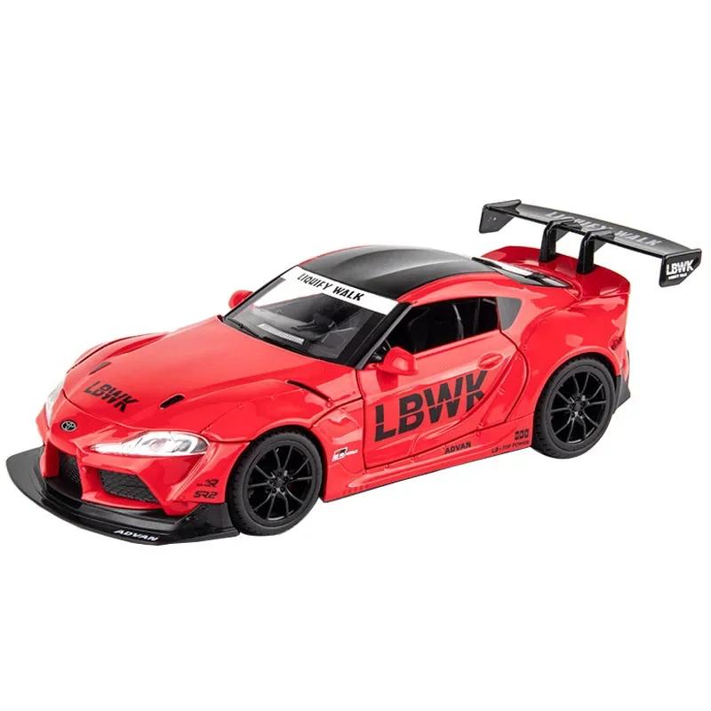 

1:22 Toyota SUPRA Racing Car Model Alloy Diecasts & Toy Metal Vehicles Toy Car Model High Simulation Sound Light Kids Toys A413