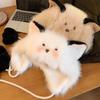 Niedliche Katzenohren Plüschmütze für Frauen im Herbst und Winter, die ihre Gesichter zeigen, kleine pelzige Ohrenschutzkappe, kalte und warme Lei Feng Mütze, trendy