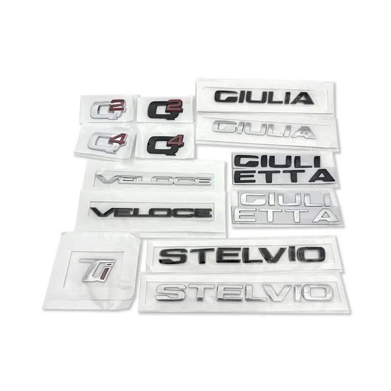 Q2 Q4 Ti STELVIO badge car stickers for alfa romeo STELVIO refir rear boot car accessories trunk tail label logo decorate mark ze6