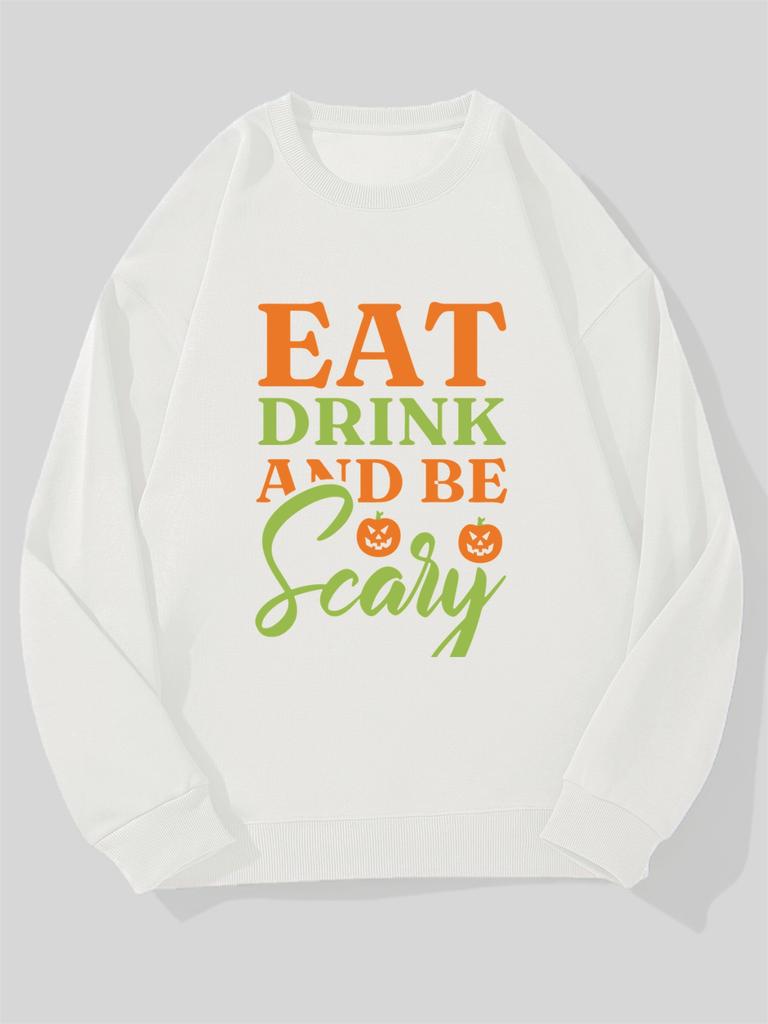 Men'S Funny Halloween Graphic Sweatshirt Navy Casual Pullover Sweater for Halloween Party Outfits, Halloween Clothes, Seasonal Fashion