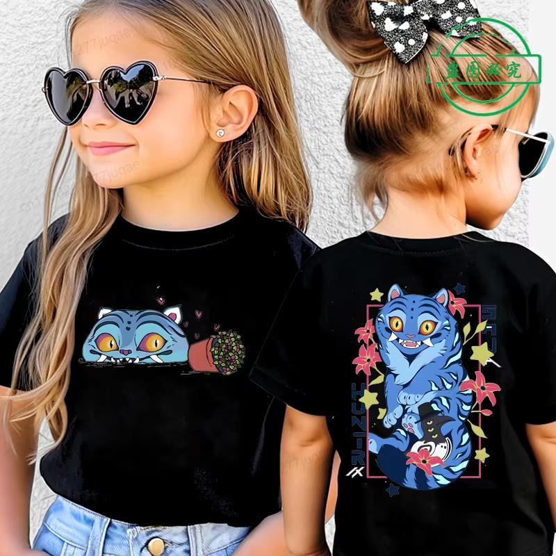 T-Shirts Mädchen Kinderbekleidung Oberteil Cartoon-Druck Kurzarm Kleidung Mode Mädchen T-Shirt Kinder T-Shirt