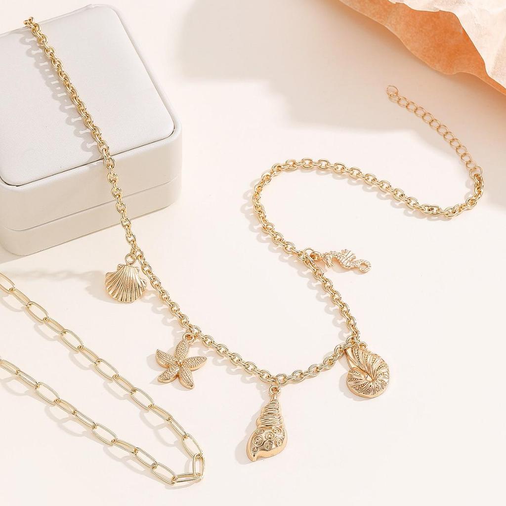 High-End Seashell Necklace for Women - Light Luxury Jewelry for Summer Beach Vacations 2025