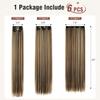 6PCS Clip in Hair Extensions 24" Straight Long Synthetic Hairpieces for Women Daily Party Halloween Black Brown