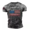 Summer Men's T Shirt 3D Printed American Top Short Sleeve Quick Dry Vintage T Shirt Men's O Neck Pullover Oversized Sportswear