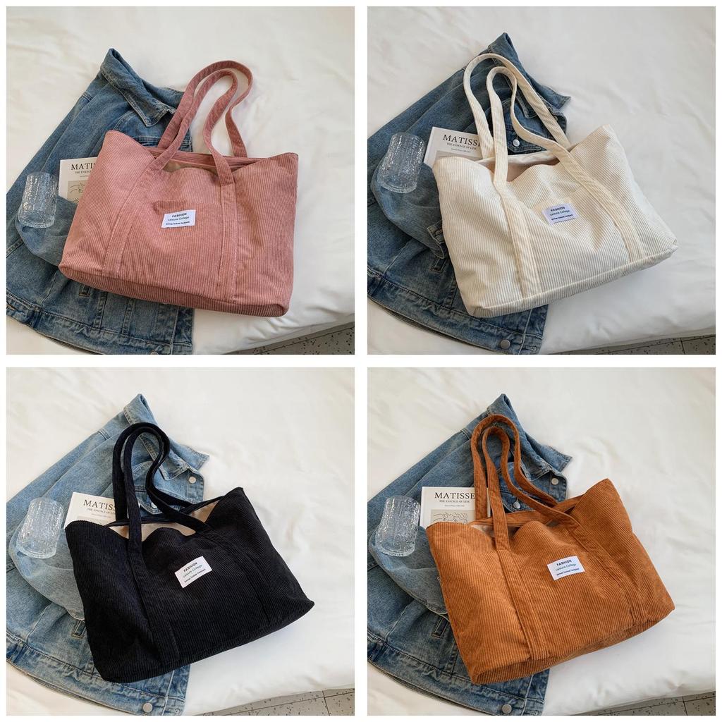 Borsa in Tela con Motivo a Lettere per Donna Accessorio Moda Stile di Strada