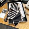 Decorative silk scarf, small long strip for women, long square scarf in spring and autumn, lazy buckle, striped scarf, thin ribbon, headband, neck