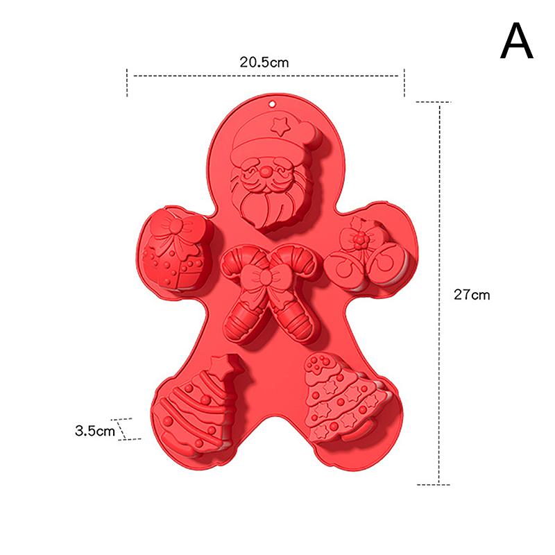 Chocolate Mold Christmas Crutch Silicone Festive Bakeware Diy Candy Fudge Ice Jelly Cake Decor Bakeware Mold
