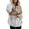 Women Hooded Sweatshirt Coat Winter Warm Zipper Pockets Cotton Coat Outwear