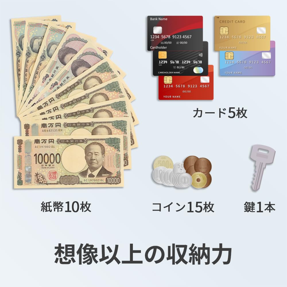 Abrasus Slim Leather Wallet for Men and Women, Made In Japan, Black