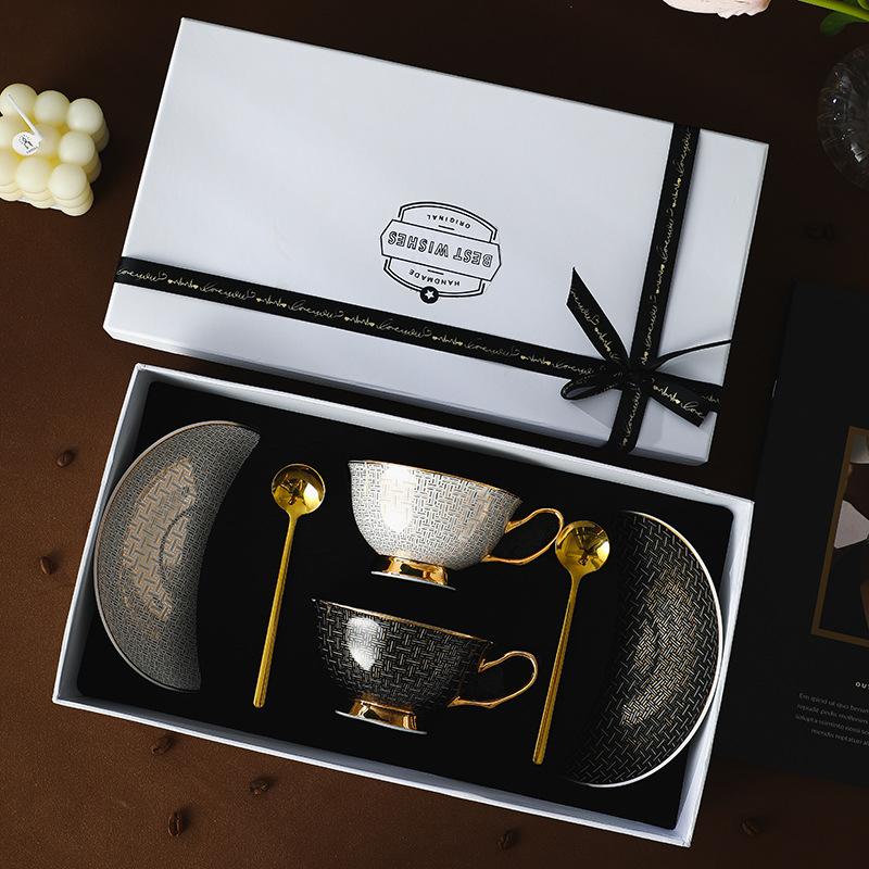 

Jinge European Ceramic Bone China Coffee Cup Saucer Set Retro British Afternoon Tea Set Tea Cup Gift Box Gift 220ml