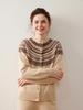 Women's Fair Isle Cashmere Button-Up Cardigan - Round Neck, Loose Fit, Thick, Autumn/Winter Style.
