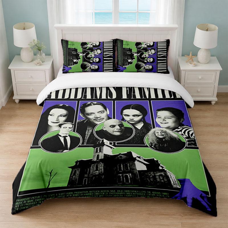 The Addams Family Bedroom 3Pcs Bedding Set Soft Bed Sheet Pillowcases Home Bedding Decoration