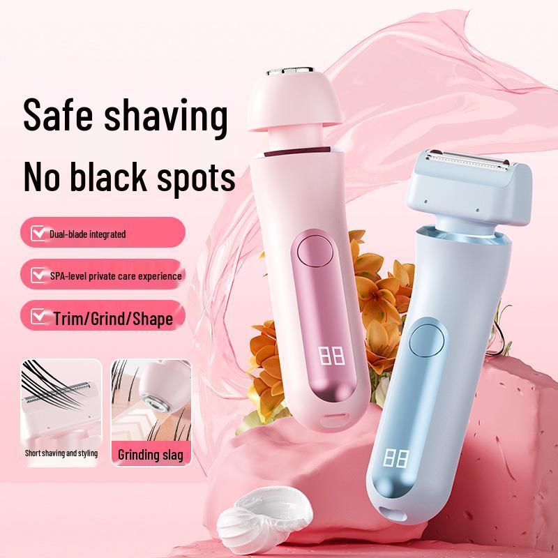 Dual-Head Women's Electric Shaver & Trimmer for Sensitive Areas