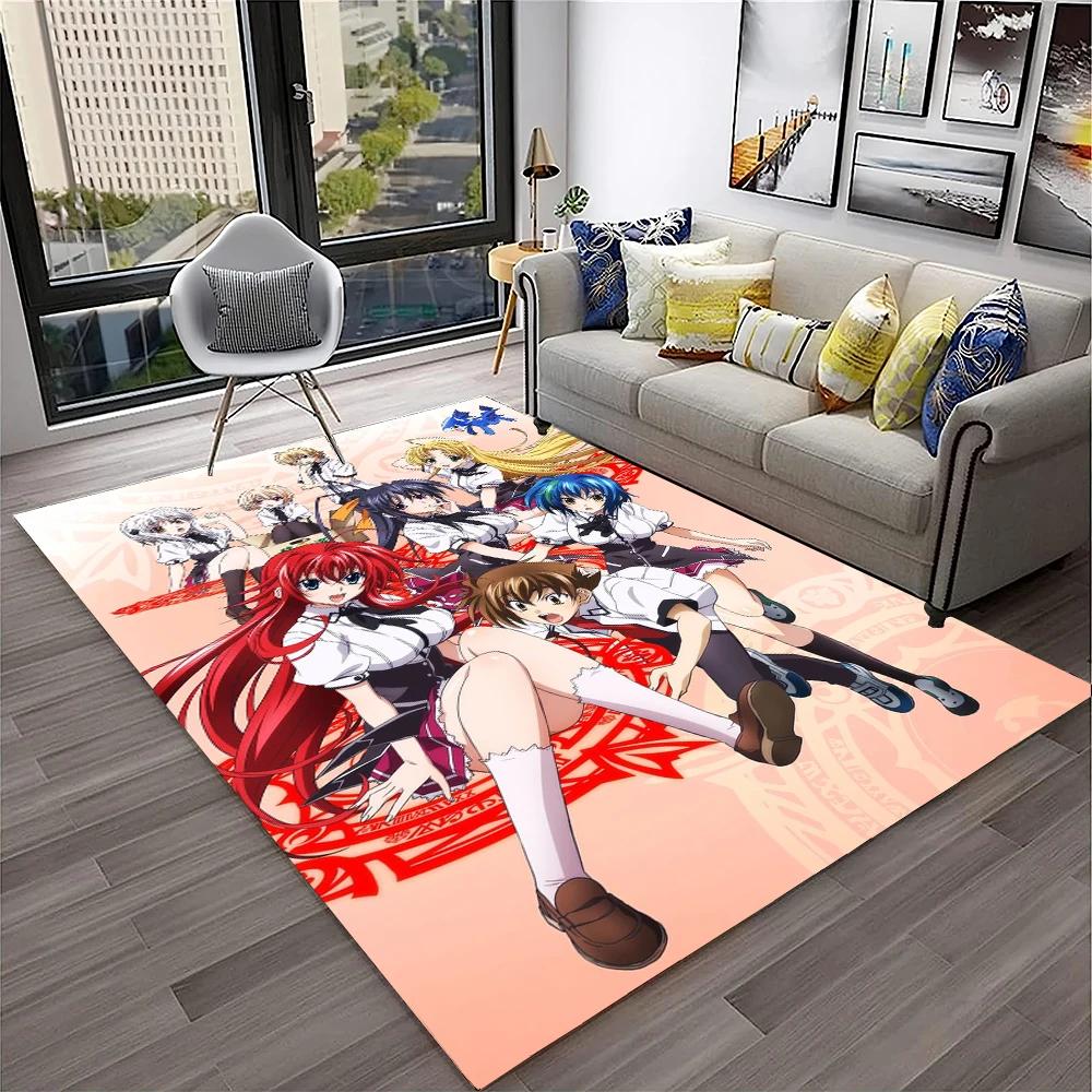 High School DxD Sexy Girl Cartoon 3D Carpet Rug for Home Living Room Bedroom Sofa Doormat Decor,kids Area Rug Non-slip Floor Mat
