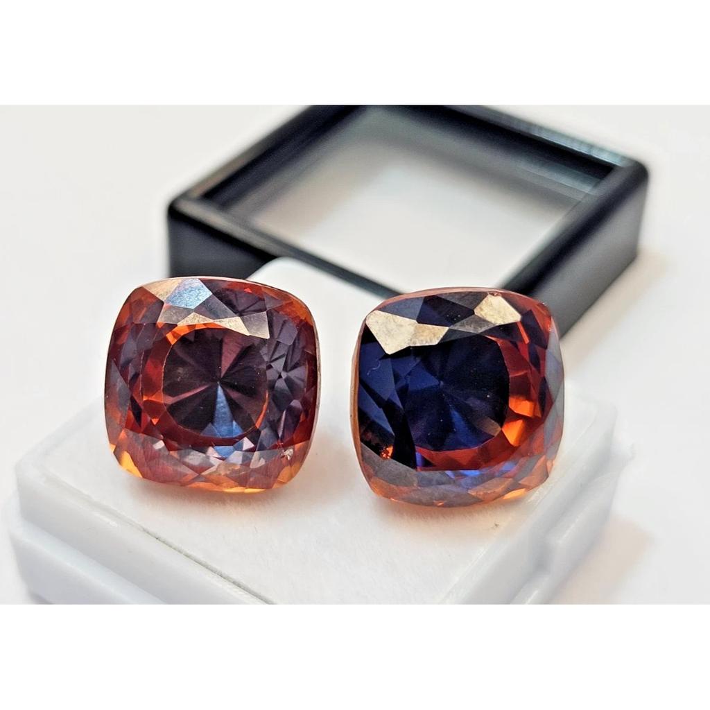 45+ Ct Pitambari Sapphire For Earring Cushion Cut Fabulous Certified Gemstone