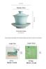 Ru Kiln Gaiwan Tea Set: Handmade Jingdezhen Kung Fu Ceramic with Three Talents Tea Cups in Retro Porcelain Gift Box