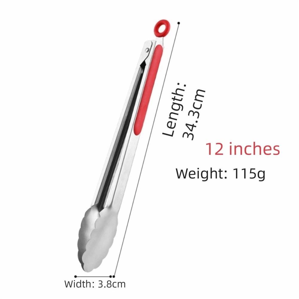 New Stainless Steel Barbecue Tongs Non-Slip Thickened Bread Tongs Lengthened Multifunctional Food Tongs Kitchen Gadgets