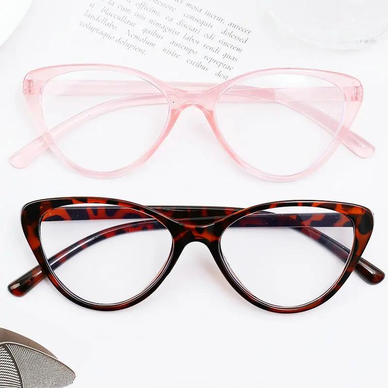 Neue Cat-Eye-Dreieckrahmen-Anti-Blaulicht-Brille Klassische Herren-Damen-Lesebrille Retro-Dreieckrahmen Transparente Brille