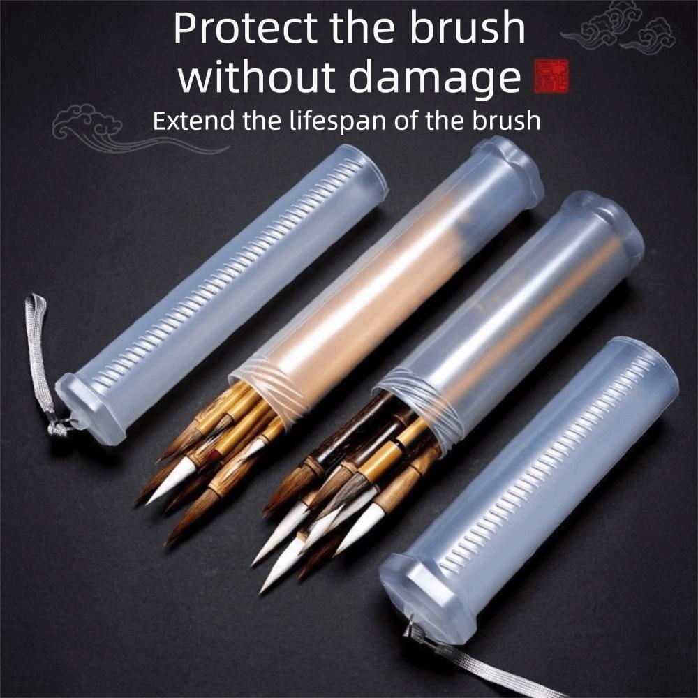 Adjustable Height Retractable Pencil Holder Transparent Dustproof Telescopic Pen Holder With Lid Clear Plastic