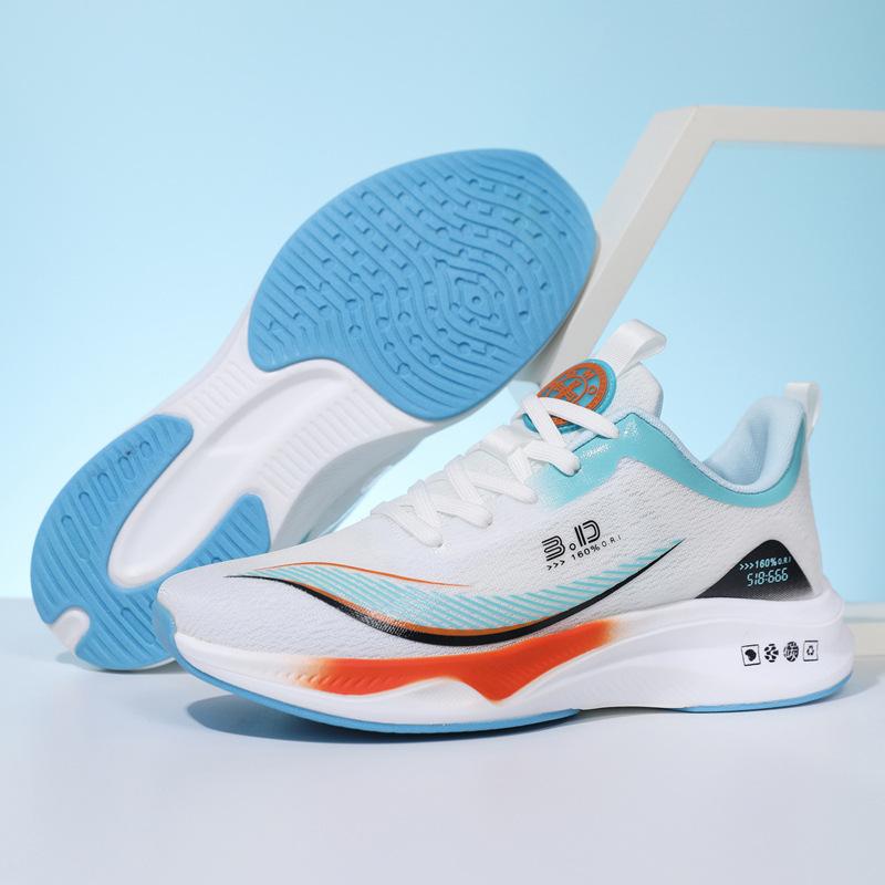 Summer New Sports Men's Shoes Ice Silk Lycra Breathable Mesh Running Shoes Men's and Women's Couples Shoes Soft-soled Trendy Shoes