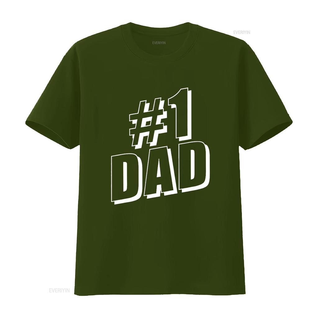 1 Dad Number One Father S Day T Shirt Vintage Washed Streetwear Designer Clothes Soft Unisex Comfortable Top For Everyday Wear