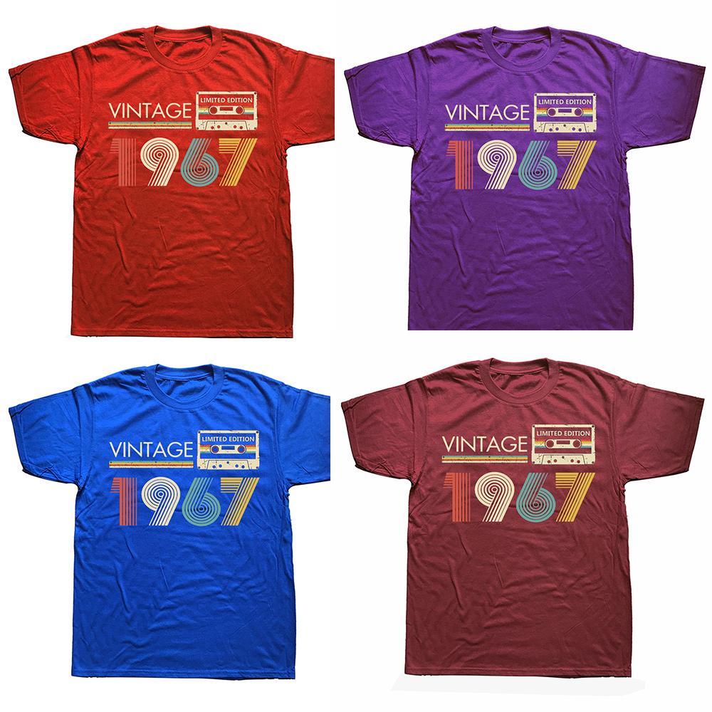 Gåvor till 59-åringar Vintage 1967 Limited Edition T-shirts Herr Dam Mode Casual T-shirt 100% Bomull Lös Överdimensionerad T-shirt