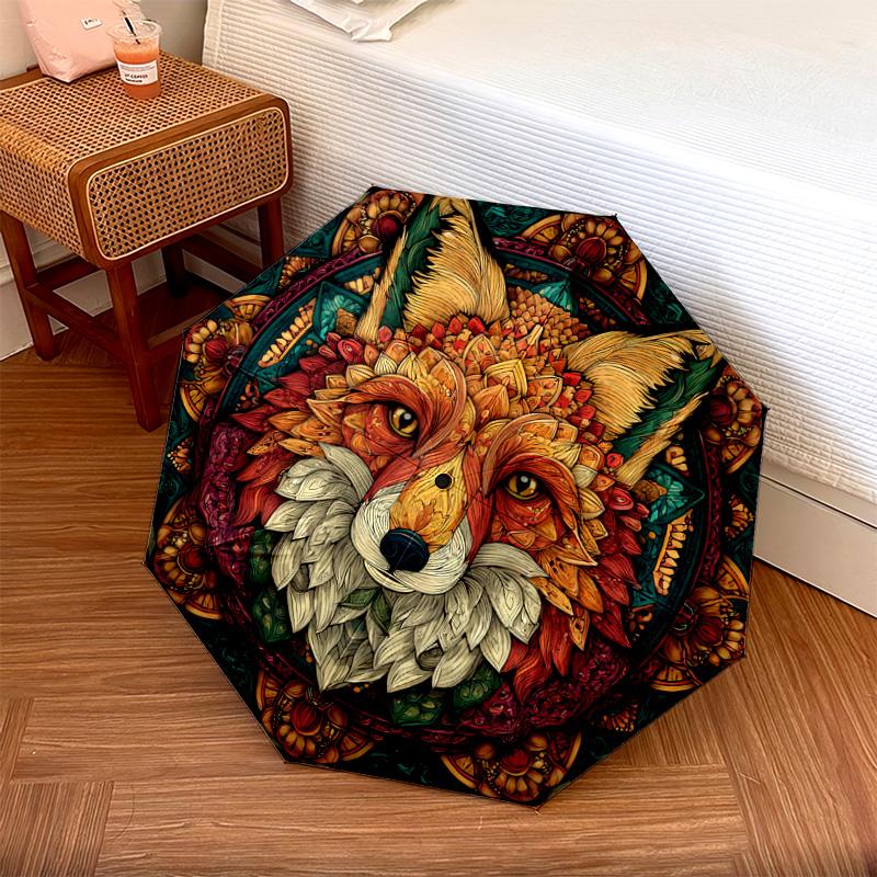 1 PC Automatic Folding Umbrella - Fox Pattern, Portable & Foldable Design with 8 Ribs, Christmas Birthday Gifts