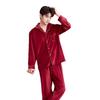 Wedding pajamas newlywed couple suit women's autumn and winter red island fleece warm flannel men's loungewear