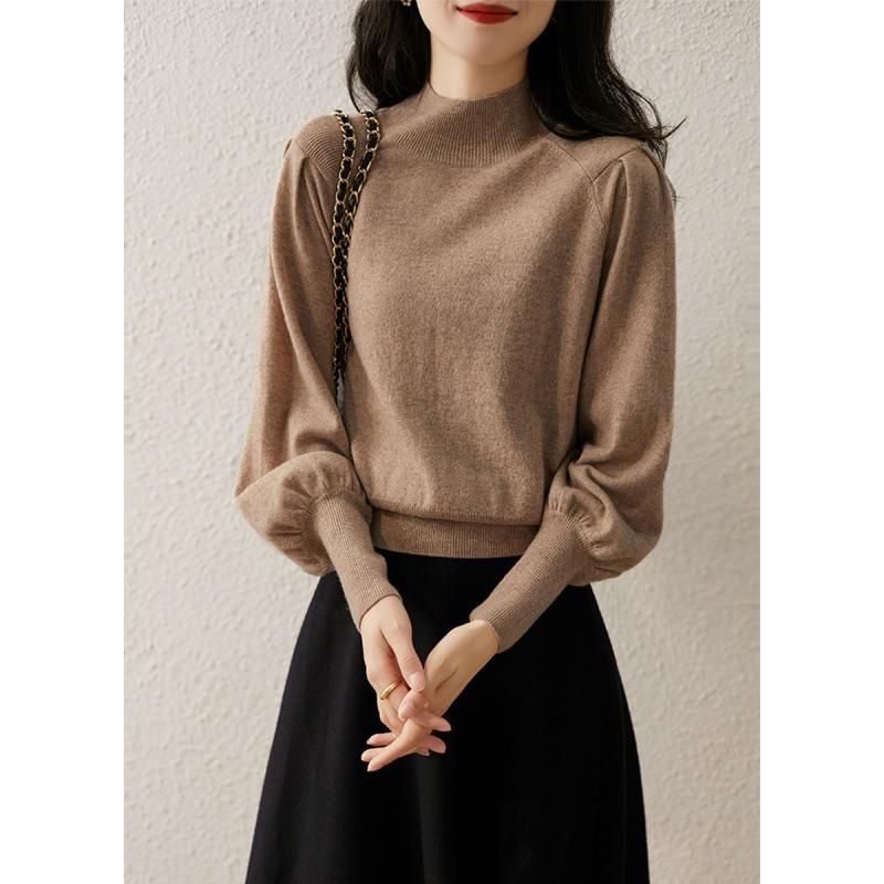 Autumn and Winter Multi-color Croissant Sleeve Knitted Sweater Women's Spring and Autumn New Sweater Bottoming Shirt