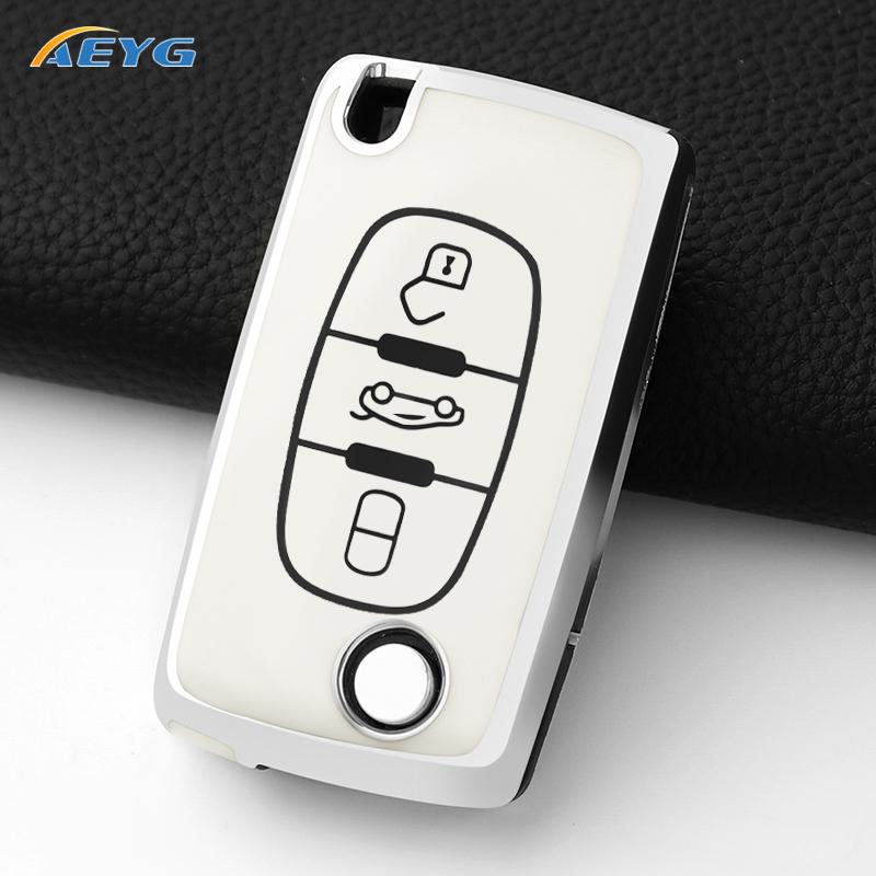 Tpu Car Remote Key Case Cover For Peugeot Partner Expert For Citroen Berlingo Dispatch Ce0523 Ce0536 Hu83/Va2 Accessories