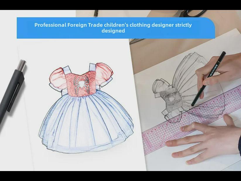 Black Spider Sequin Princess Puff Sleeve Cosplay Dress