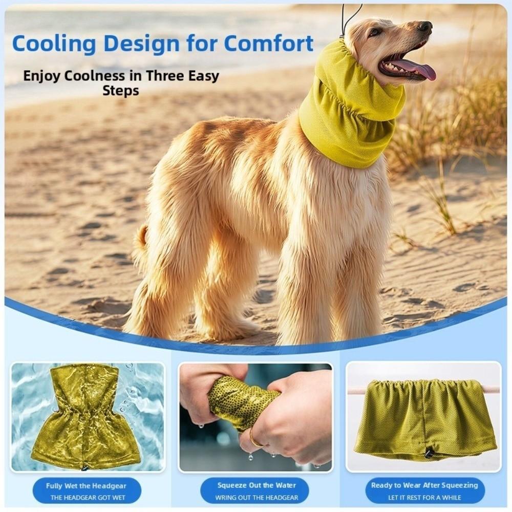 Elastic Mesh Dog Cooling Head Cover Anti Insect Mosquito Pet Neck Gaiter  Noise Protection