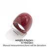 Personality Trend Wine Red Geometric Circular Arc Shape Opening Bangles Wide Smooth Surface Elastic Bracelets for Women Jewelry