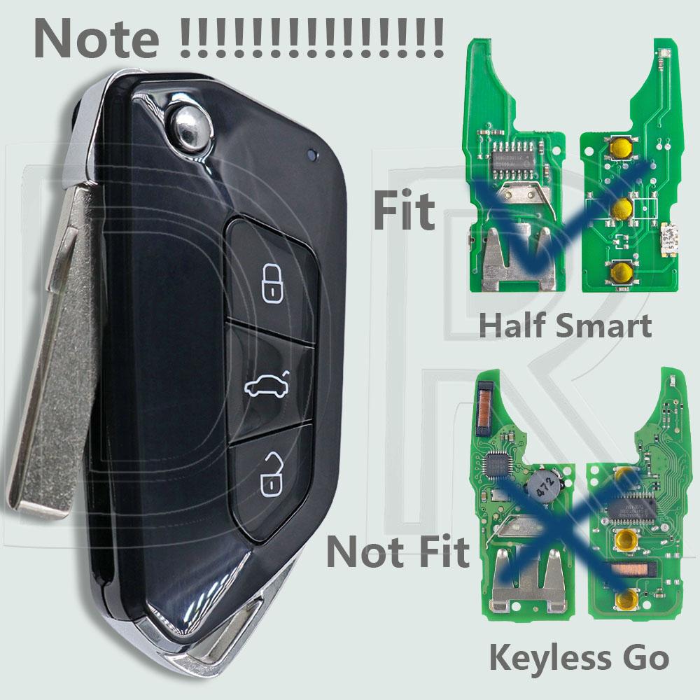 DR 202AD Modified Flip Car Remote Key Shell Case For VW Volkswagen Passat Golf Mk6 Polo Caddy Tiguan Beetle Skoda Octavia Seat