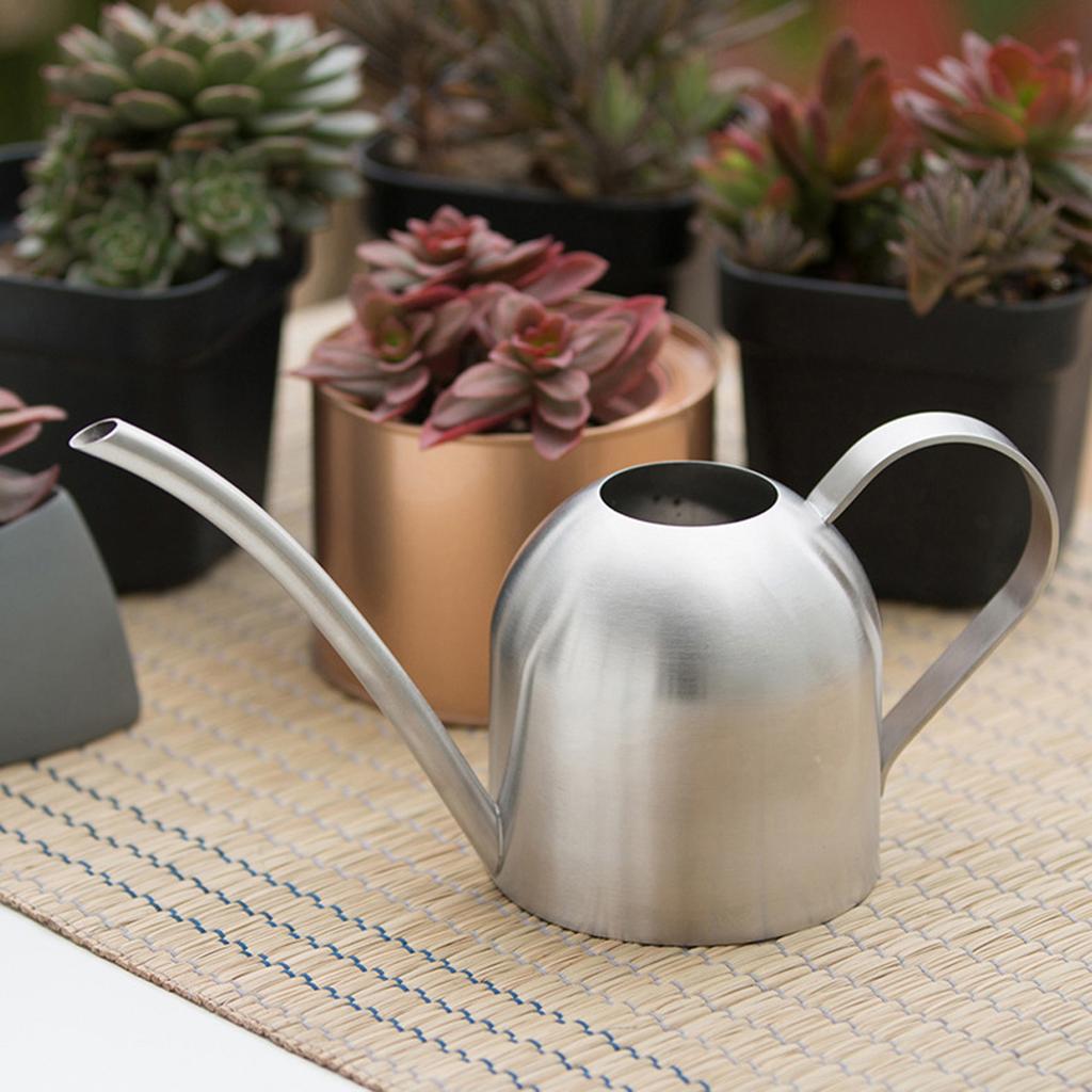 500ml Stainless Steel Indoor Outdoor Watering Can Garden Plant Flower   Spout Watering Pot